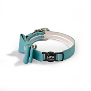 Collar antiahogo en cuero para gato  - KENNY TURQUESA