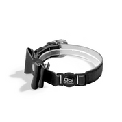 Collar antiahogo en cuero para gato  - KENNY NEGRO