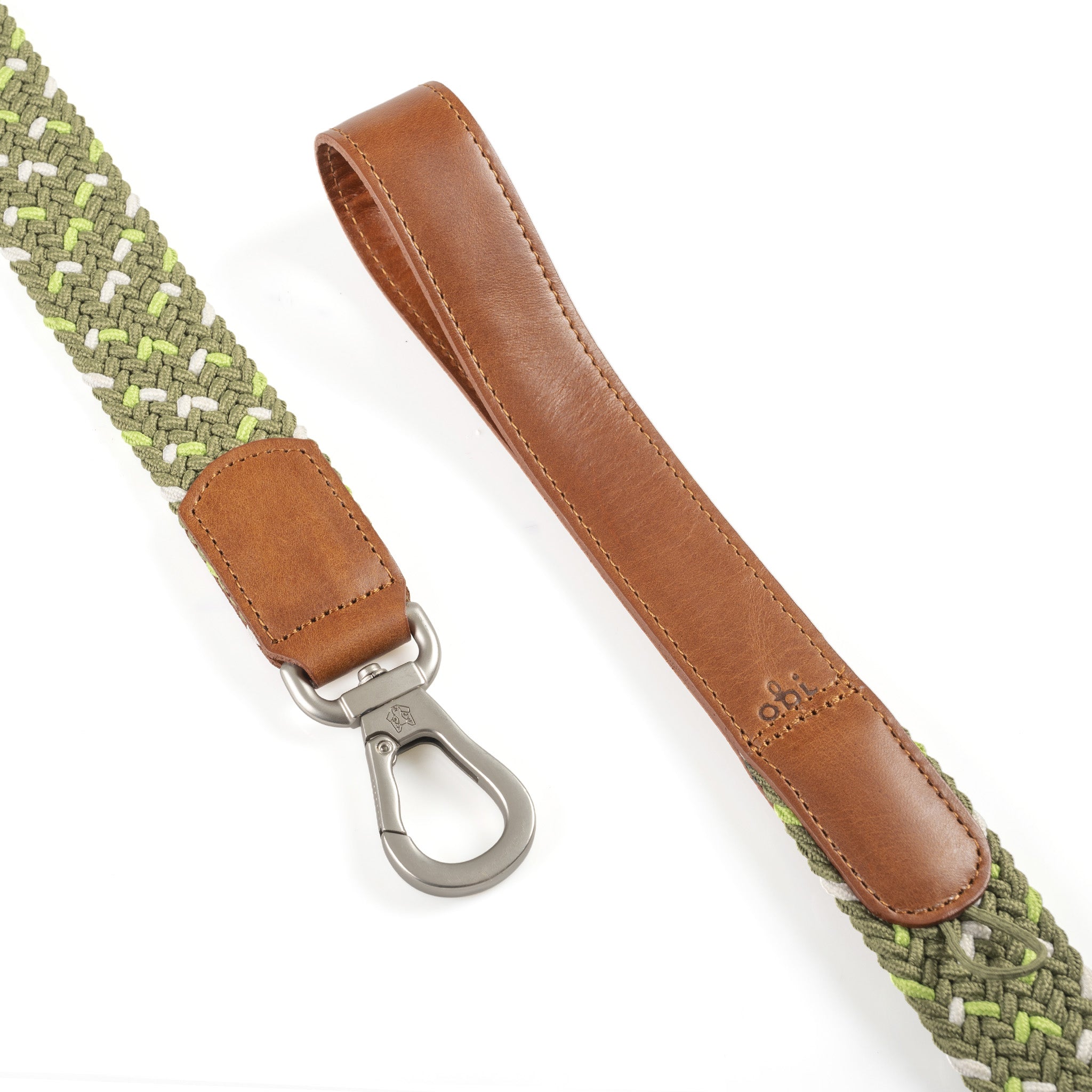 COMBO  collar + correa trenzado para perro- OLIVE