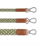 COMBO  collar + correa trenzado para perro- OLIVE