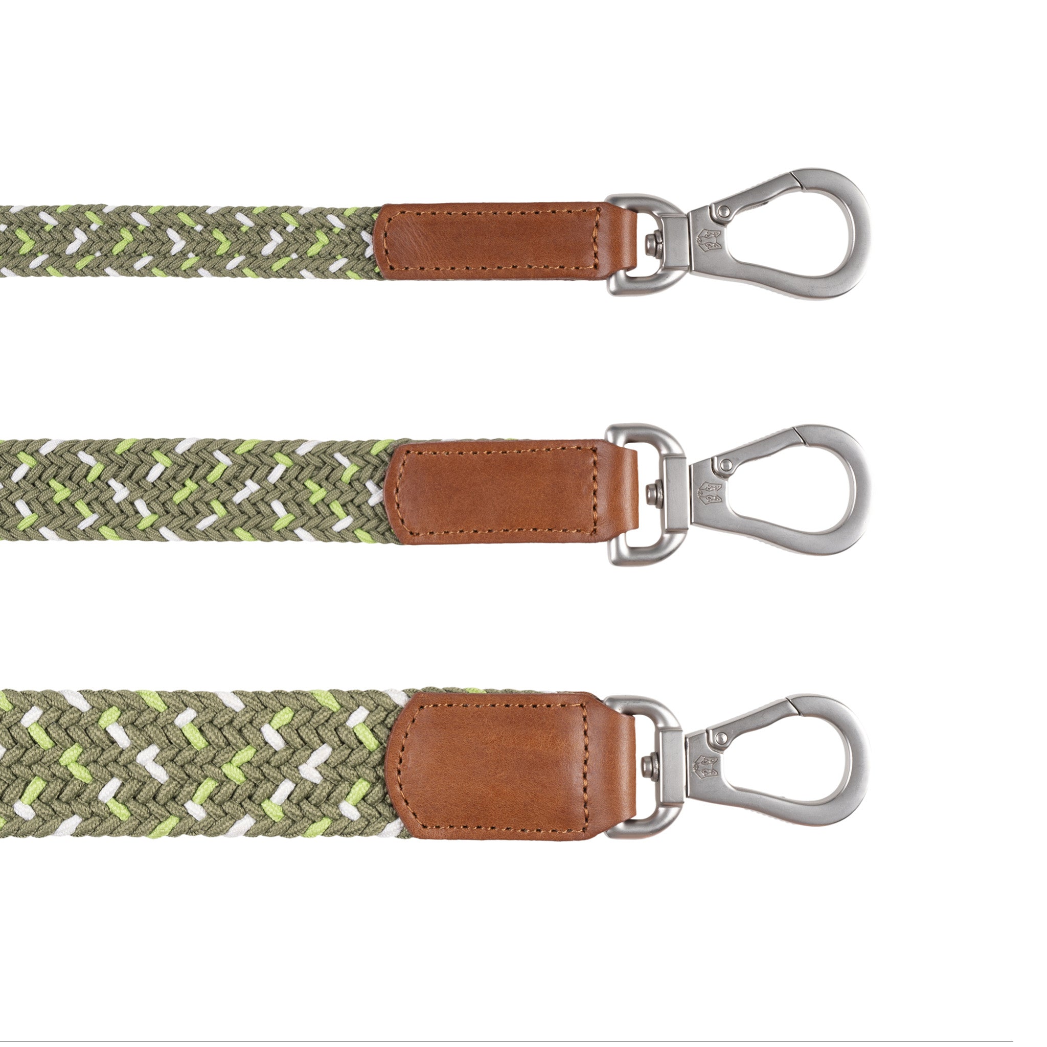 COMBO  collar + correa trenzado para perro- OLIVE