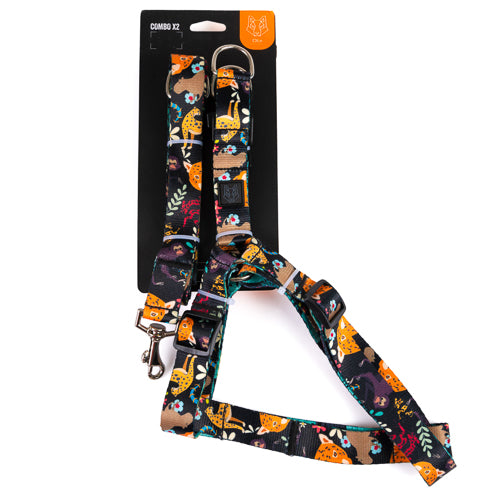 Arnés y correa para perros estampado - AMAZONIA