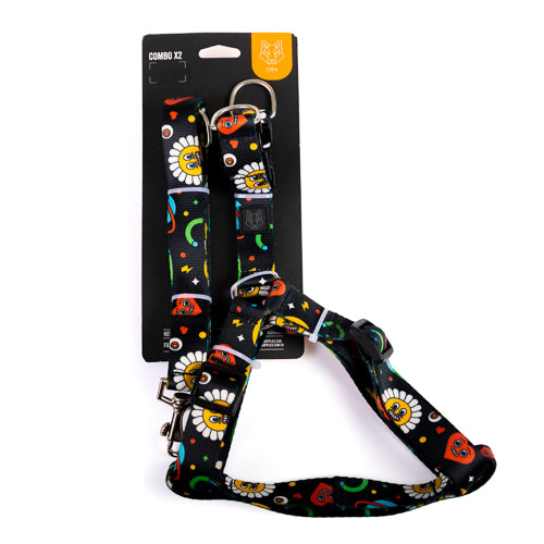 Arnés y correa para perros estampado - SPACE
