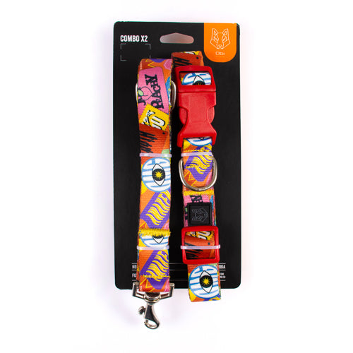Collar y correa para perros estampado - STICKERS