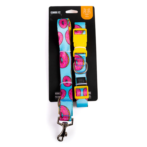 Collar y correa para perros estampado - YUMMY