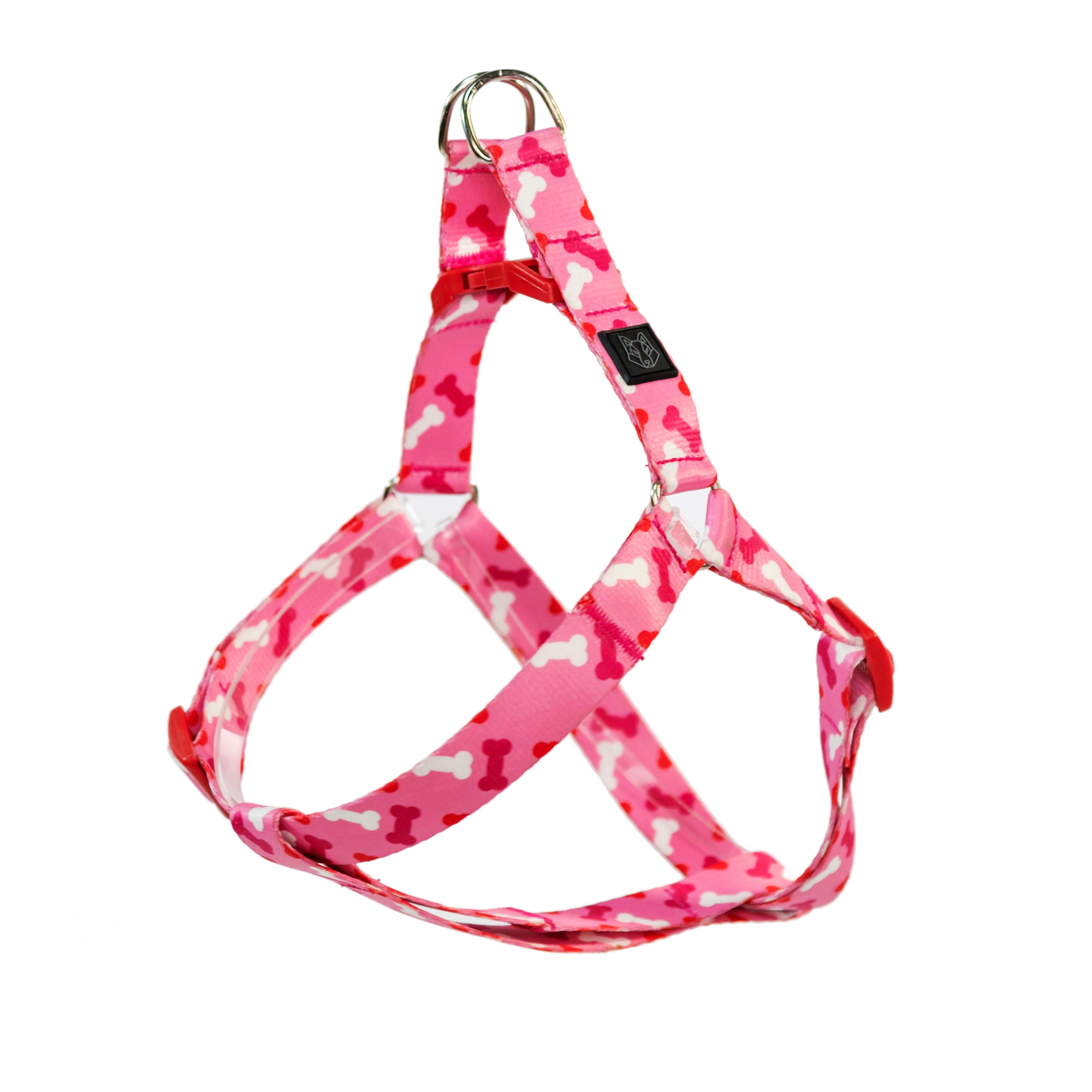 TRICOMBO collar + arnés + correa estampadas para perro - HUESITOS PINK